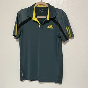 MEN'S ADIDAS Climacool SMALL BARRICADE GRAY POLO SHIR Formotion Z10890/PREOWNED